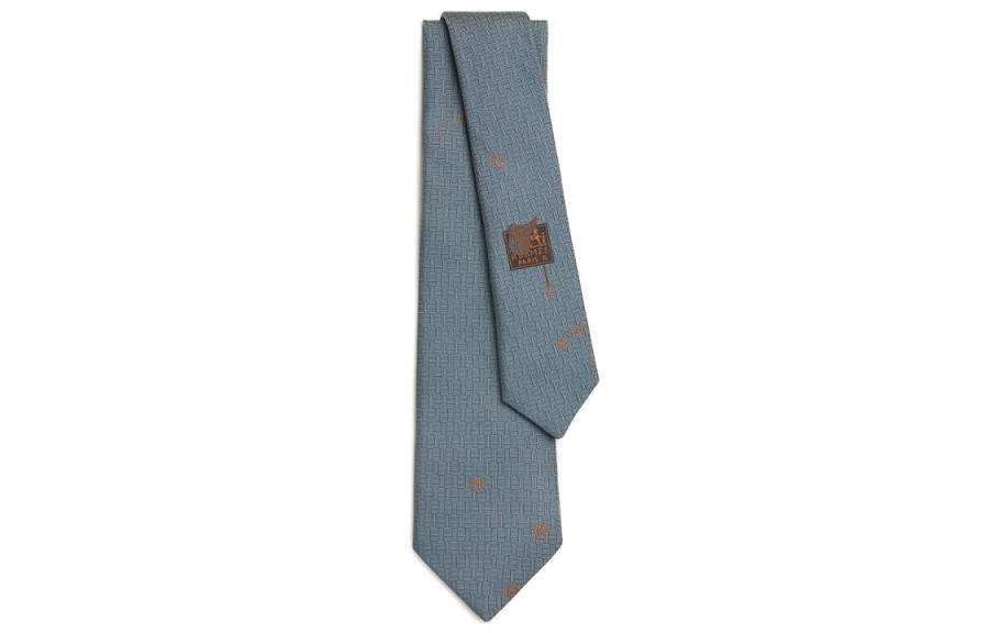 HERMES HERMES Pluie Equestre Ties Men's Blue Gray