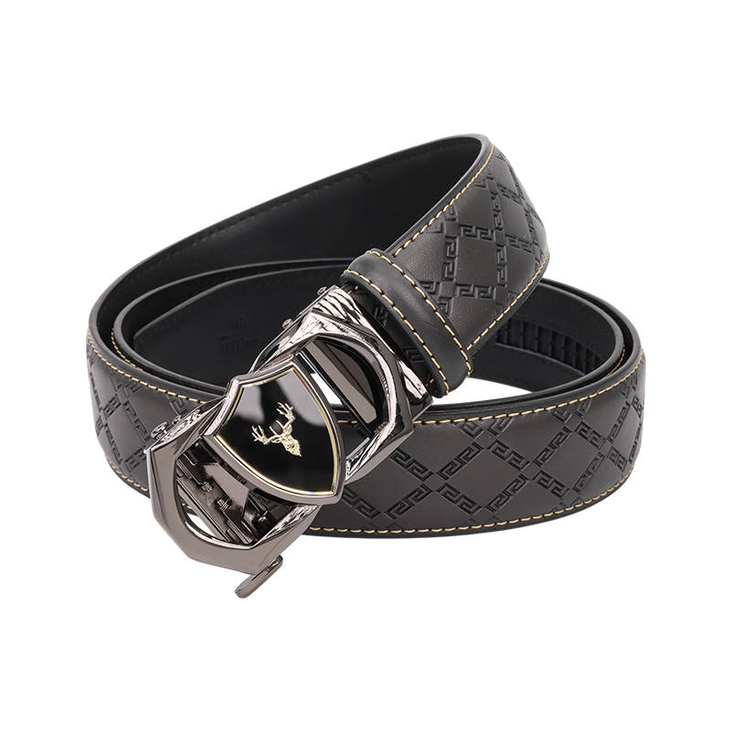 NINE NAIL Cow Leather Zinc Alloy Leather Belts Men's Width 3.5cm