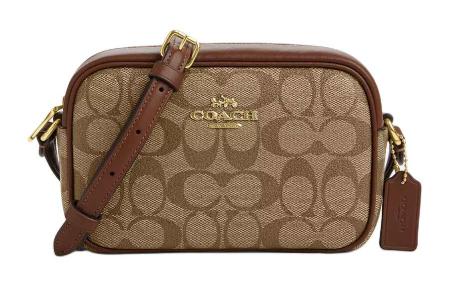 COACH Jamie Coated Canvas Shoulder Bag, Crossbody Bag Small Women's Khaki