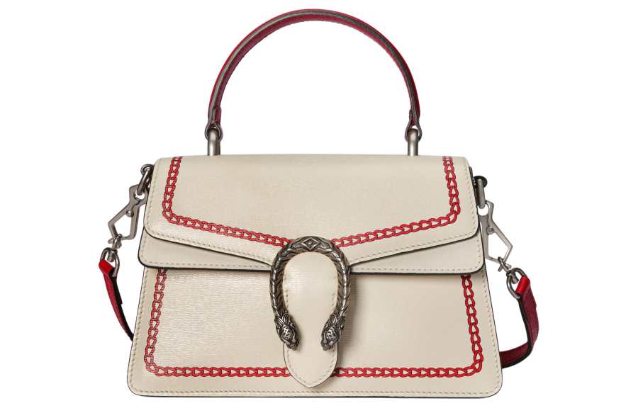 GUCCI Dionysus Leather Shoulder Bag, Crossbody Bag, Handbag Small Women's Ivory White