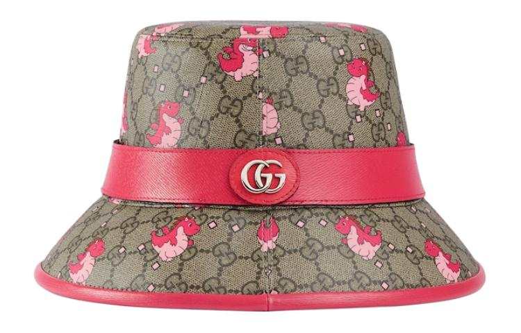GUCCI Leather, Canvas, Palladium Bucket Hats Women's Pink