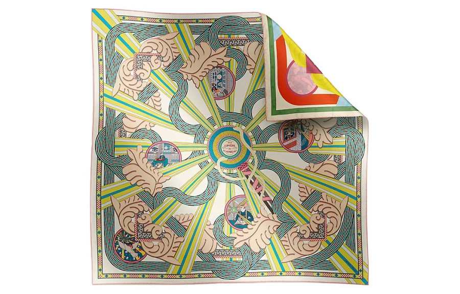 HERMES Silk Scarves Women's Green