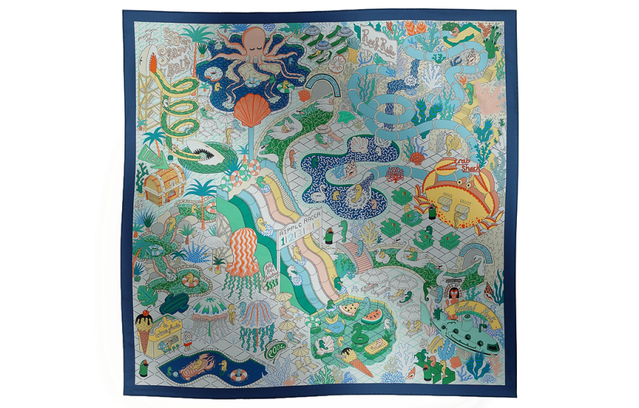 HERMES HERMES Scarves Women's Marine Blue