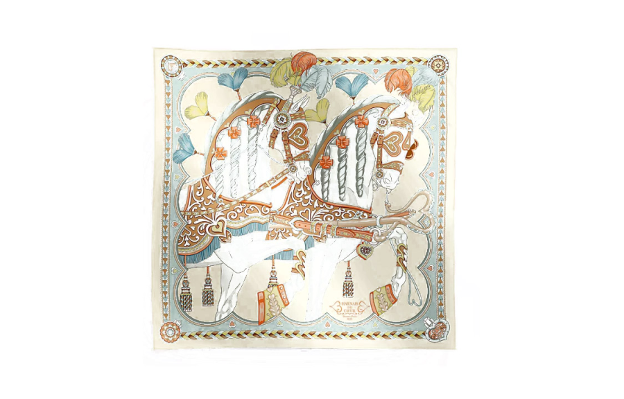 HERMES HERMES Sweet's Saddle Equipment Scarves Unisex Multicolor
