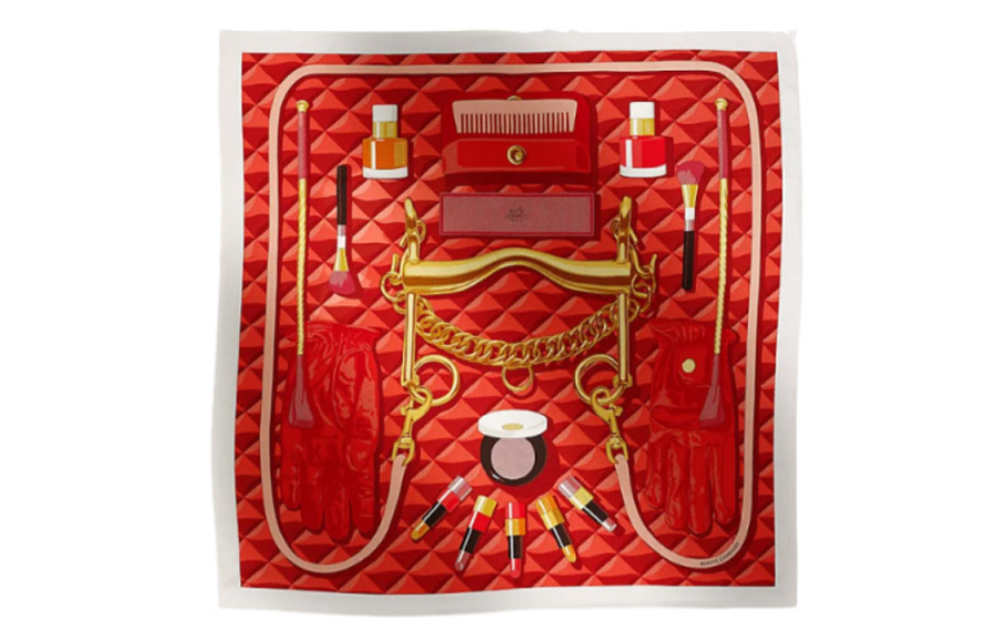 HERMES HERMES Silk Scarves Women's Red