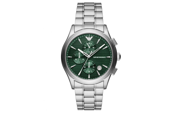 EMPORIO ARMANI Wrist Watches Quartz Movement Stainless Steel Strap 42mm Green Dial Men's Watches Casual