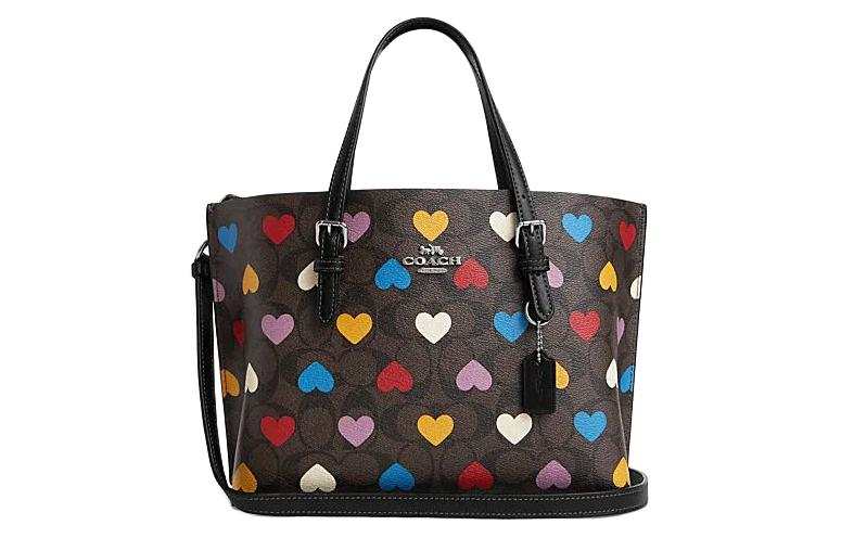 COACH Leather Tote Bag, Shopping Bag, Handbag, Shoulder Bag Women's Coffee