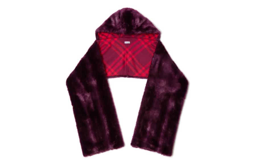 Burberry faux-fur hooded scarf