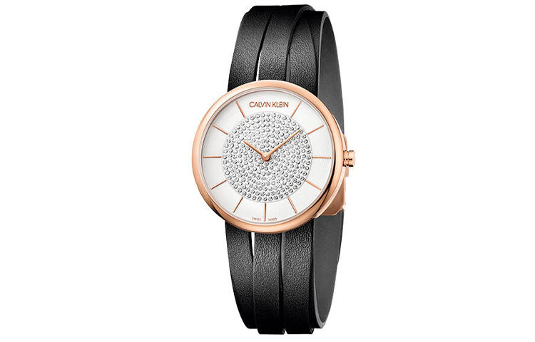 CALVIN KLEIN Romanian Shoes Collection Wrist Watches Quartz Movement Leather Strap 32mm Silver Dial Women's Watch