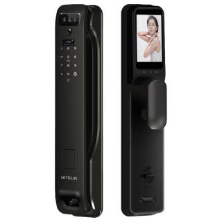 Ynsur Smart Lock 3D Face Recognition Smart Dual Camera Dual Screen Visible Smart Cat Eye Doorbell Anti Theft Video Lock