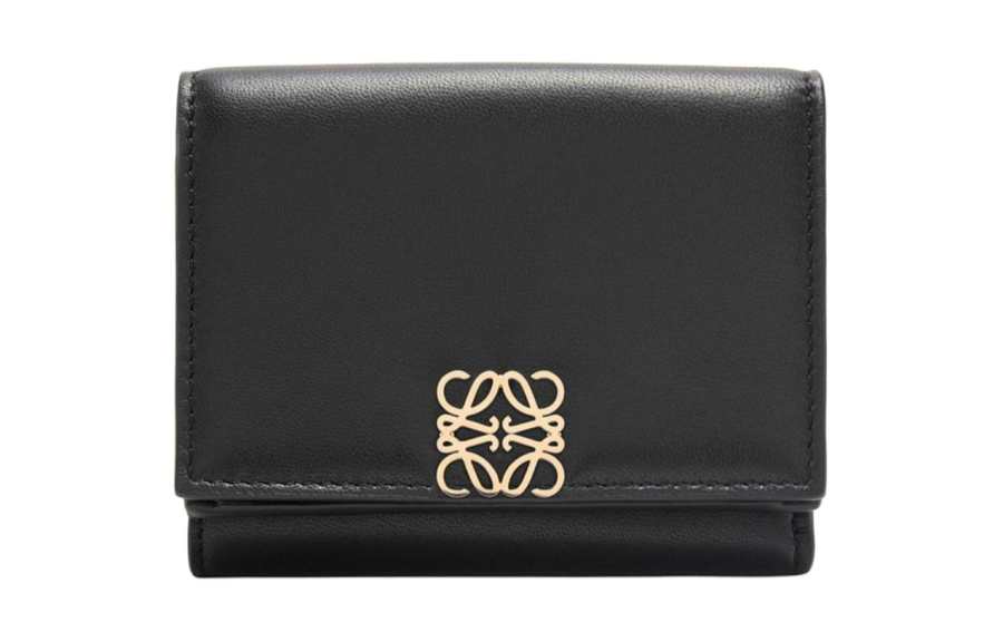 LOEWE Bright Nappa Calfskin Wallet Women's Black