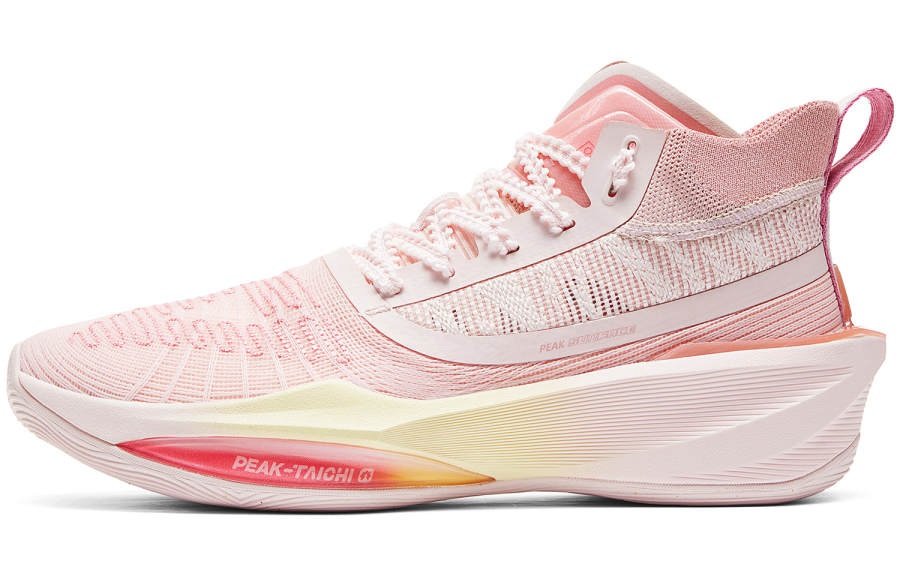 PEAK Basketball Shoes Men's Low Top Lemon Pink