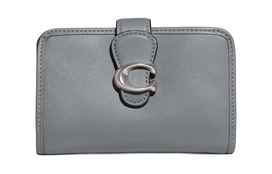 COACH COACH Tabby Leather Wallet Women's Gray Blue