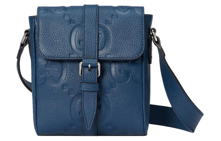 GUCCI Leather Crossbody Bags Small Men's Blue