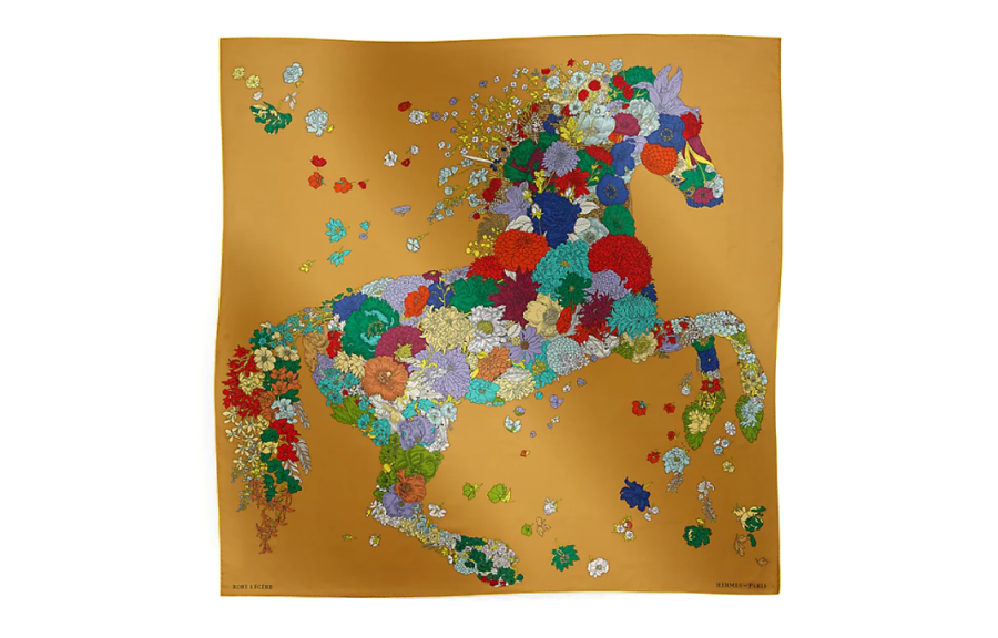 HERMES HERMES Silk Scarves Women's Yellow