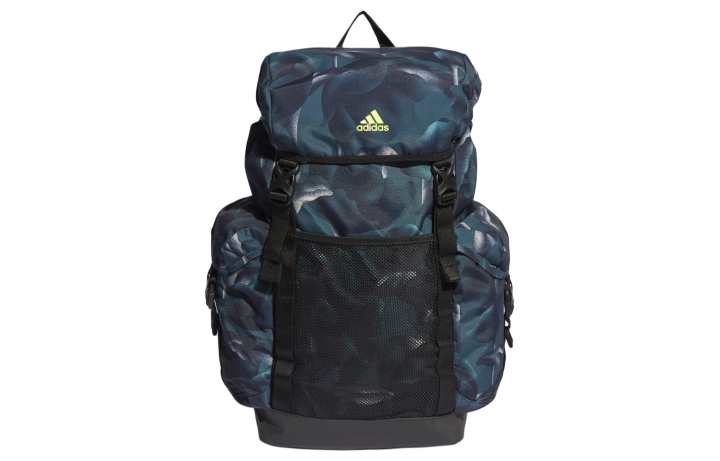 Adidas Adidas Recycled Polyester Plain Weave Fabric Backpack Unisex Legend Ink Arctic Nighttime Transparent Lemon