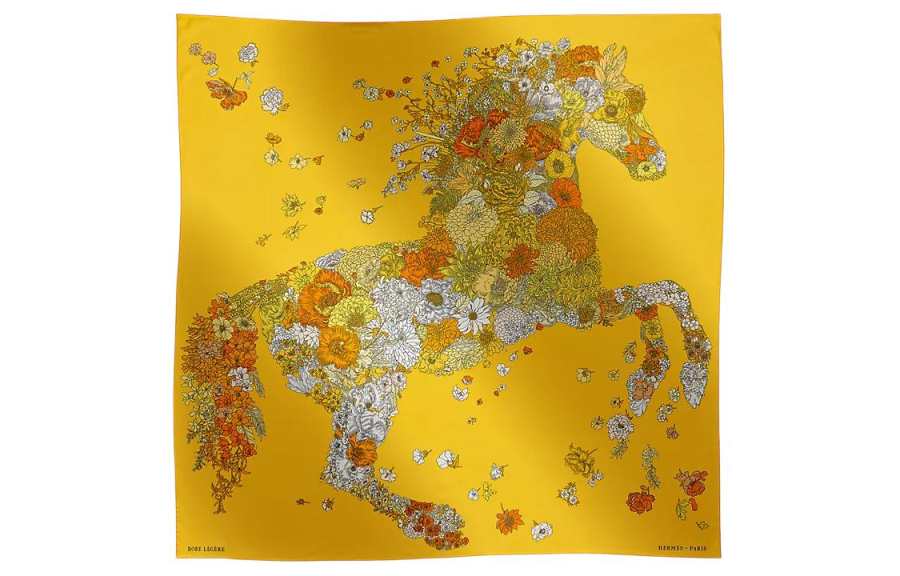 HERMES HERMES Silk Scarves Women's Yellow