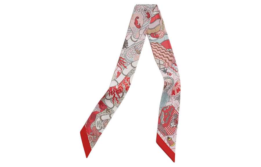HERMES HERMES Splash Park Twilly Scarves Women's Red