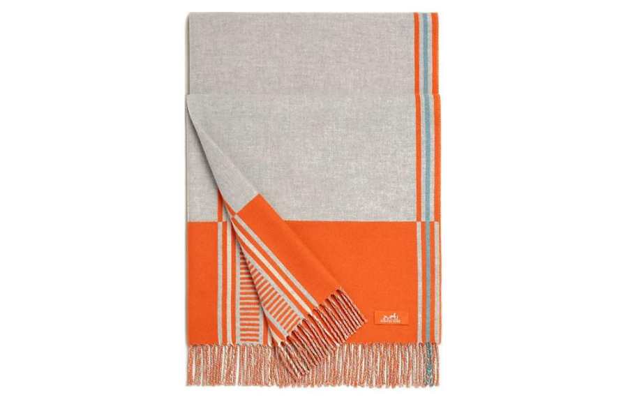 HERMES HERMES Lisieres Shawls Women's Gray
