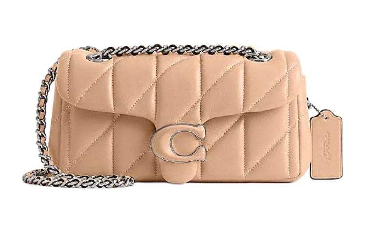 COACH Tabby Sheepskin Handbag, Shoulder Bag Small Women's Camel