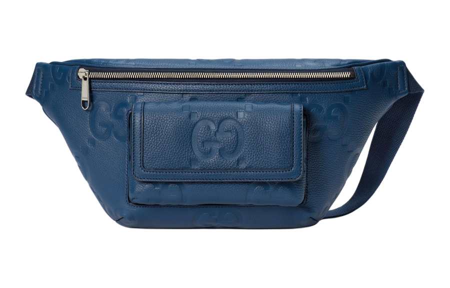 GUCCI Jumbo GG Leather Fanny Pack Large Men's Blue