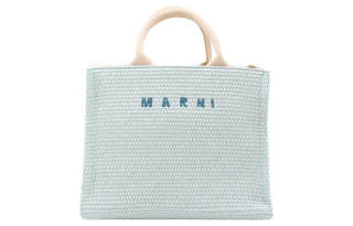 MARNI Cotton With Polyamide Nylon Tote Bag, Shopping Bag, Shoulder Bag, Handbag Small Women's Light Blue