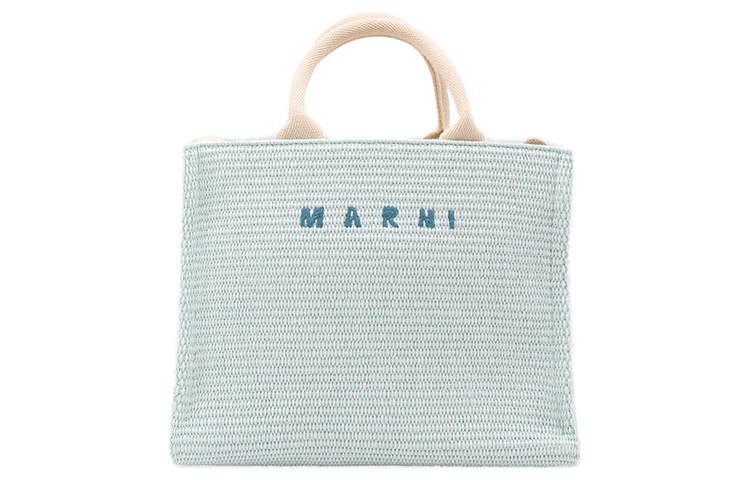 MARNI MARNI Cotton With Polyamide Nylon Tote Bag, Shopping Bag, Shoulder Bag, Handbag Small Women's Light Blue