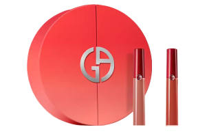 GIORGIO ARMANI New Year Red Double Tube Gift Box Set Lip Gloss Velvet Easy to blend