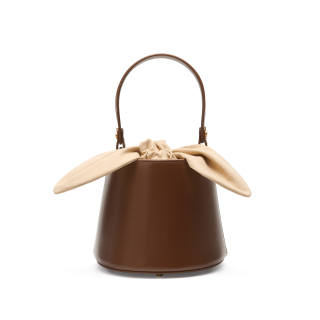 Simedin Cow Leather Handbag Small Women's Coffee/Black