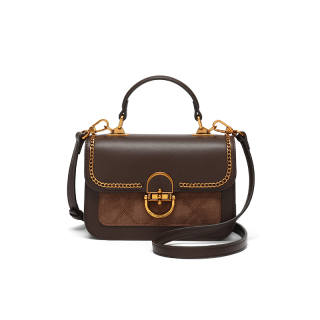 BETTINA VIVIAN PU, Textile Mixture Shoulder Bag, Crossbody Bag, Handbag Regular Women's Coffee