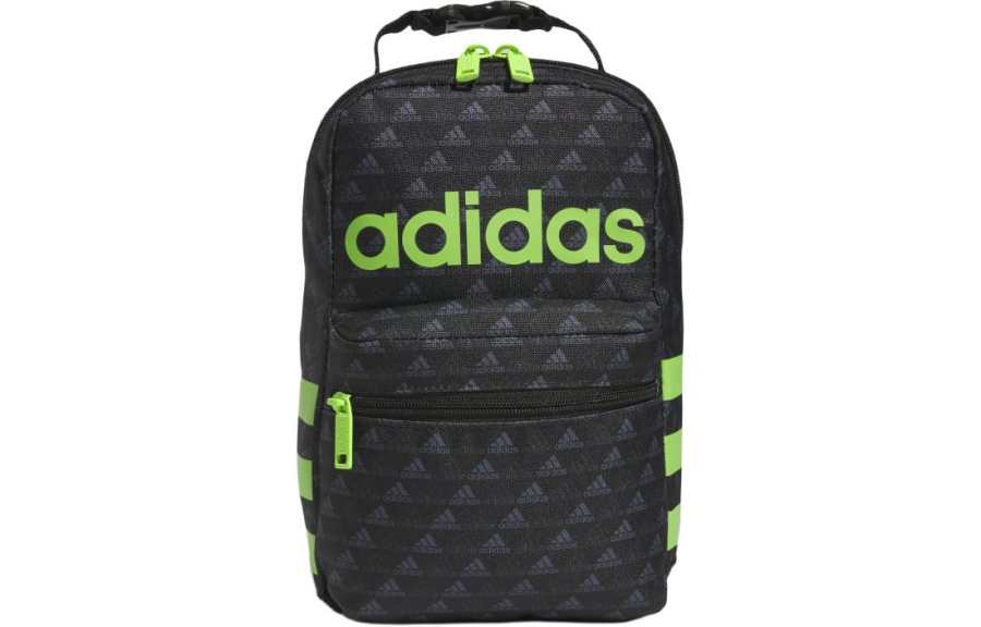 Adidas Adidas Recycled Polyester Lunch Bag Storage Bag Men's Black & Semi Gloss Green