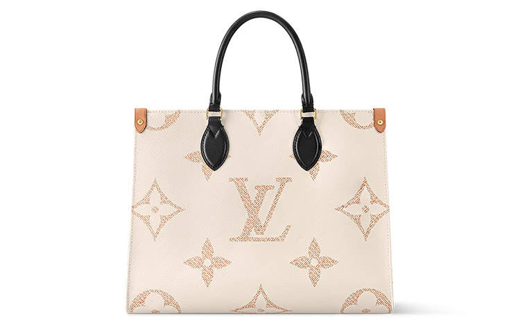 LOUIS VUITTON ONTHEGO Cow Leather Jungle Bag, Tote Bag, Shopping Bag, Handbag Medium Women's Beige