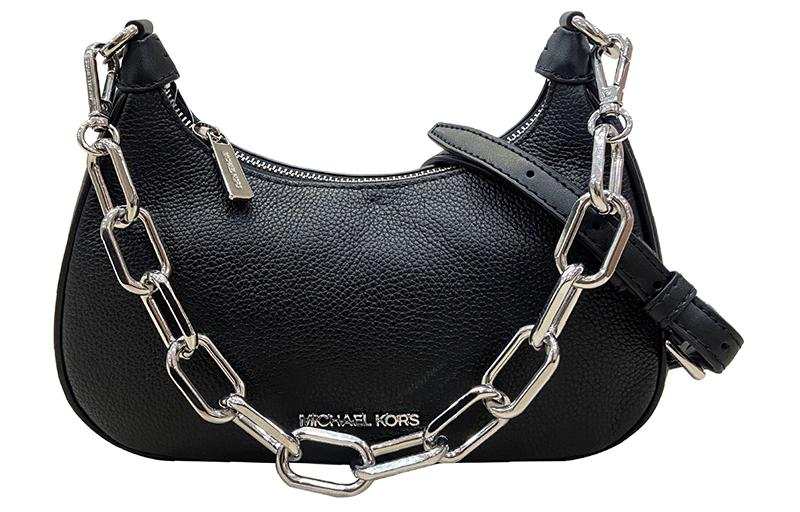 MICHAEL KORS Litchi Grain Leather Shoulder Bag, Crossbody Bag Women's Black