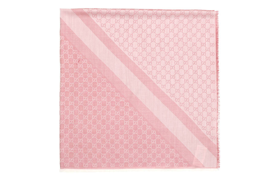 GUCCI GG Wool Knit Scarves Women's Light Pink