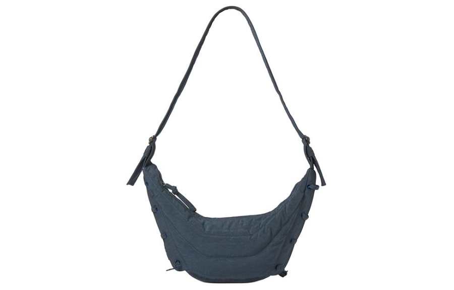 Lemaire Water Repellent Nylon Canvas Hobo Bag, Handbag, Shoulder Bag Small Men's Blue Green