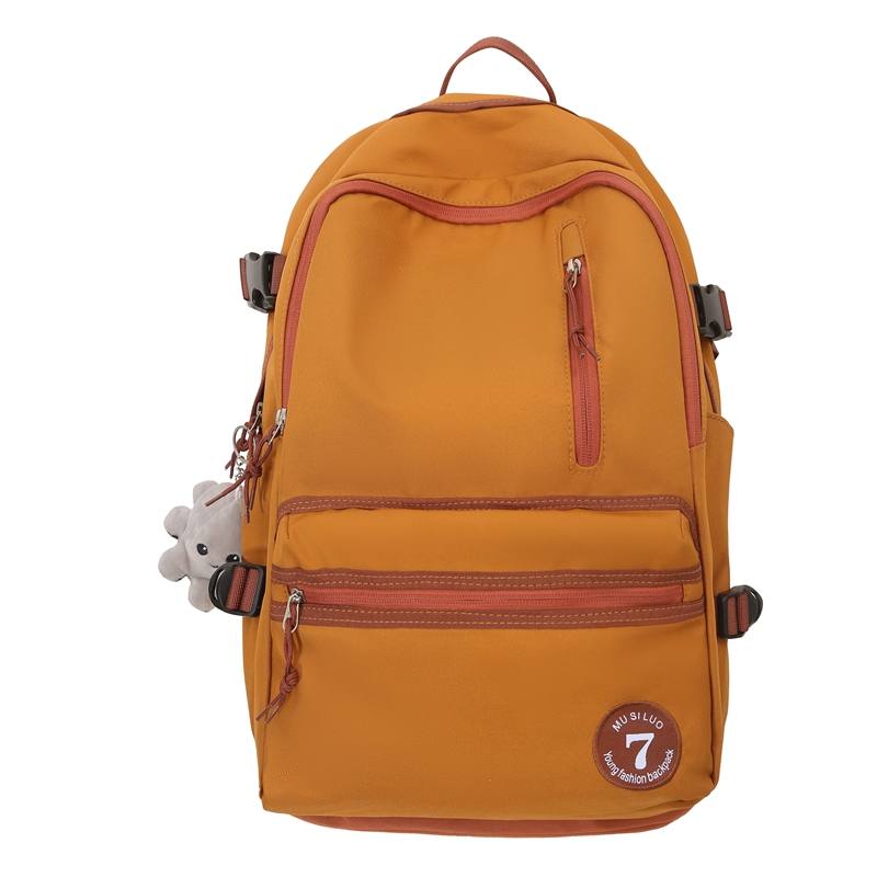 DELIXIONG Nylon Backpack Regular Unisex Brown/Pink/White/Black