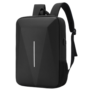 DUSENDAISHU Water Repellent Fabric Backpack Large Unisex Black Gray