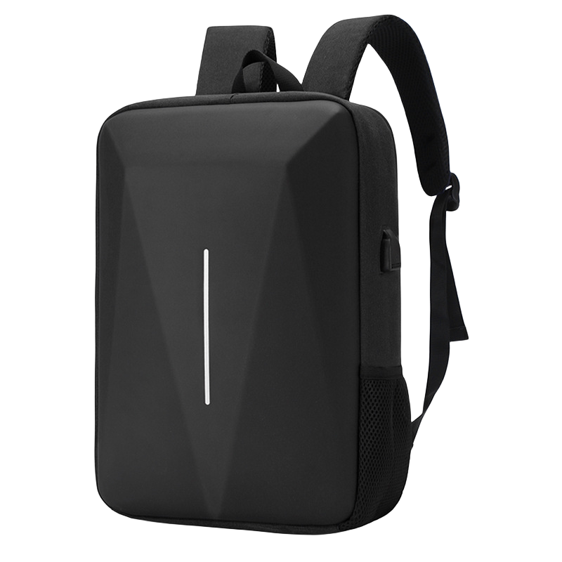 DUSENDAISHU Water Repellent Fabric Backpack Large Unisex Black Gray