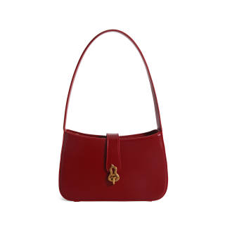 Simedin Cow Leather Shoulder Bag Small Women's Red