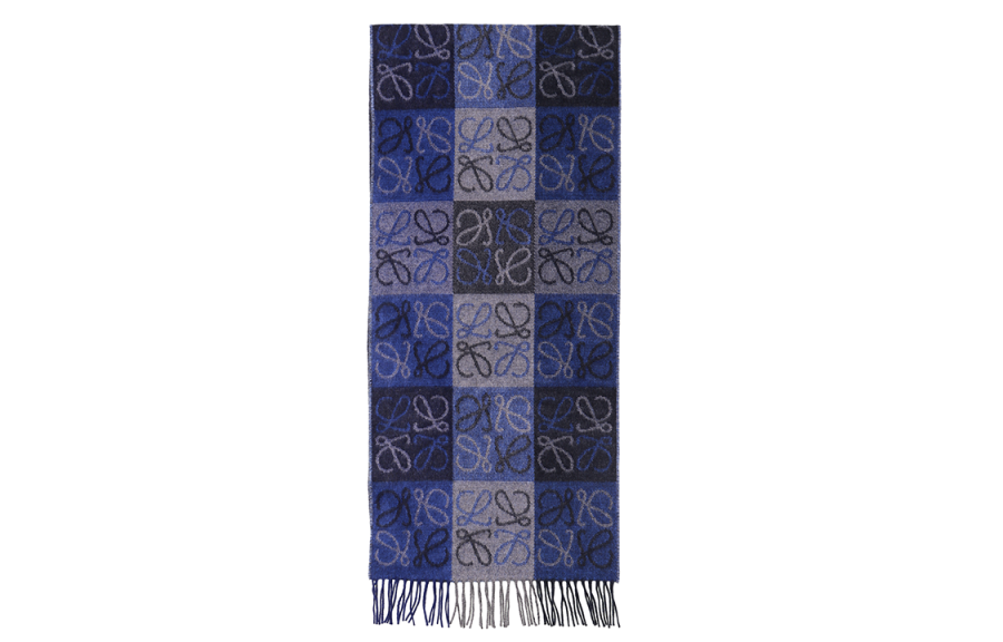 LOEWE LOEWE Wool Knit Scarves Women's Blue