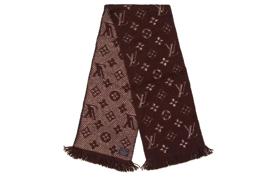 LOUIS VUITTON Wool Knit Scarves Unisex Chestnut