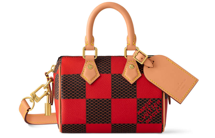LOUIS VUITTON Nano Speedy Bandoulière Damier Pop Red