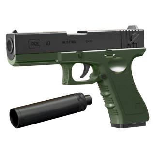 BIG TAYLOR Glock Pistol, Green Black Blue White, Stripped Manual Loading EVA Toy Gun Soft Bullet Toy Guns