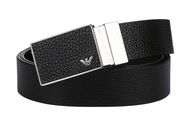 EMPORIO ARMANI Genuine Leather Belts Men's Black Width 3.5cm