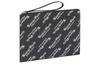 KENZO Cow Leather Clutch Large Unisex Black