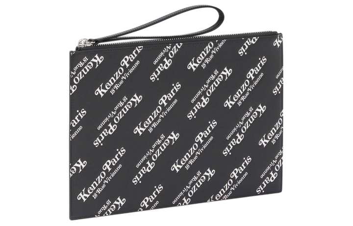KENZO KENZO Cow Leather Clutch Large Unisex Black