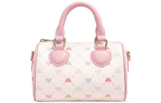 AILUXI Artificial Leather Heart Bag, Portable Crossbody Small Bag, Boston Bag Regular Women's Iridescent White