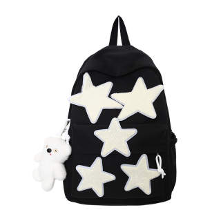 LEXI Nylon Backpack Unisex Black/Blue/Pink