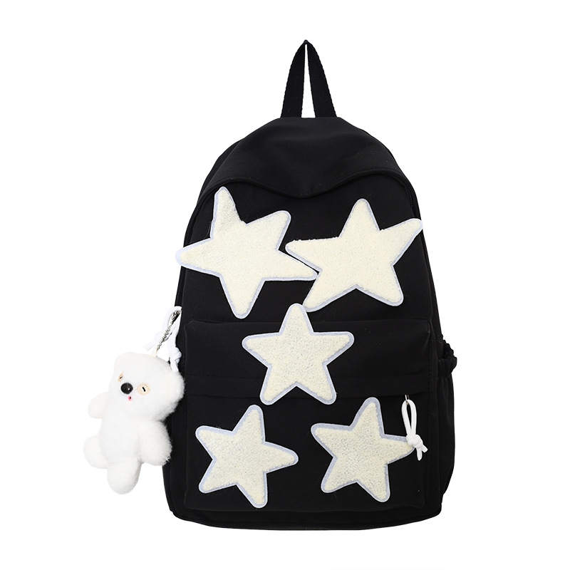 LEXI Nylon Backpack Unisex Black/Blue/Pink