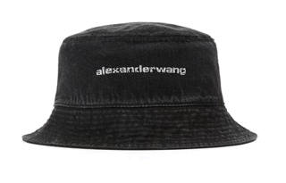 Alexander Wang Letter Print Cotton Bucket Hats Women's Black